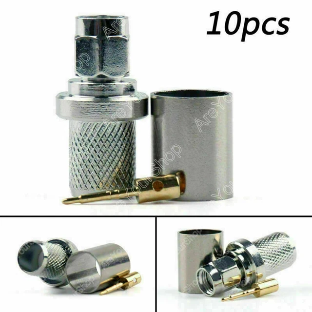10Pcs Connettore SMA Male Plug Crimp RG8 RG213 LMR400 RG214 9913 Cavo Dritto ZA