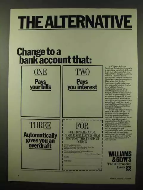 1984 Williams & Glyn's Bank Ad - The Alternative