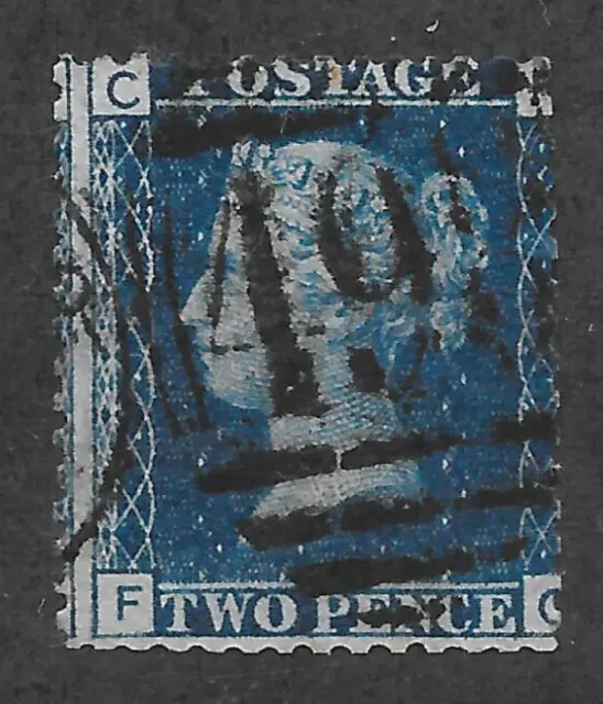 GB QV SG47, 2d Deep Blue plate 15, (FC) Thin Lines, USED. Cat £38.