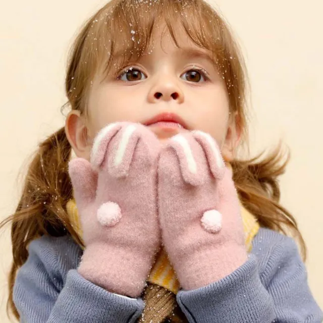Kids Gloves Winter Mittens Children Full Finger Gloves for 2-6 Years Kids Warm