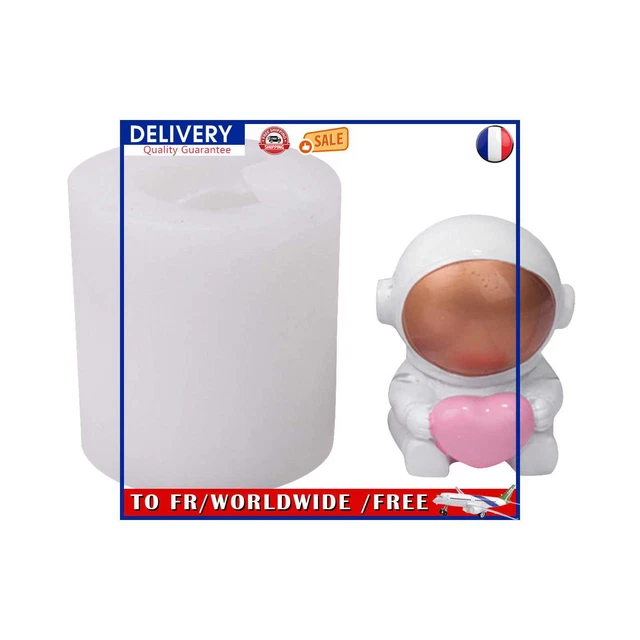 3D Astronaut Silicone Mold for Candles Soaps Making Resin Casting (Heart)