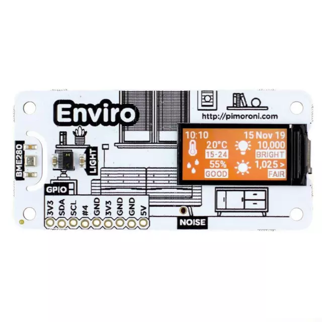 Pimoroni Prise Ferme D'Enviro Phat pour Raspberry Pi, Capteur À