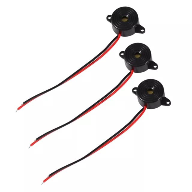 3PCS DC 3-24V 85DB Small Enclosed Piezo Electronic Buzzer Alarm with Wires
