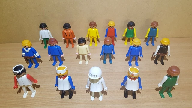 Figurine Playmobil Vintage 1974 - Homme Blanc Cheveux Noirs - Geobra - Allemagne