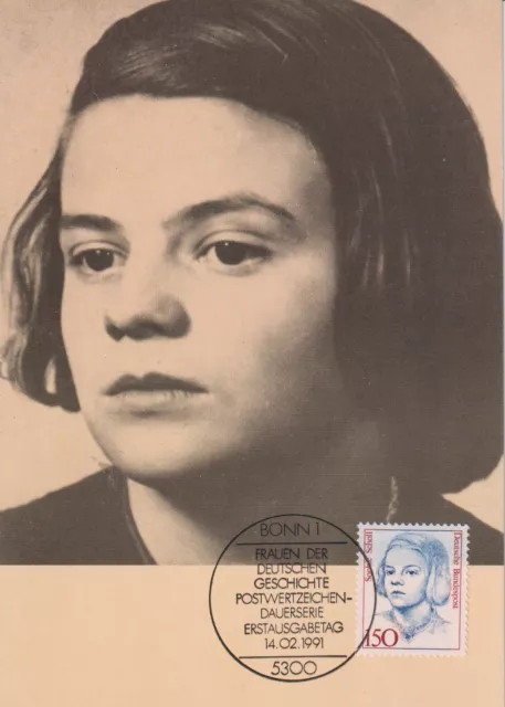 BRD MK FDC MiNr 1497 (1) "Frauen der deutschen Geschichte (XII)" -Sophie Scholl-