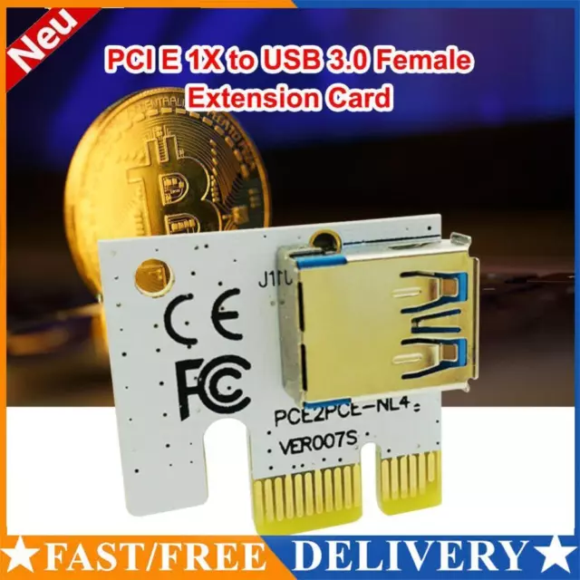 PCI Express 1X Adapter PCIe 1X auf 16X Extender Karte für Mining Bitcoin BTC Miner