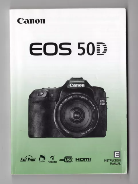 Canon EOS 50D Digital Camera Genuine Instruction Manual / User Guide In English