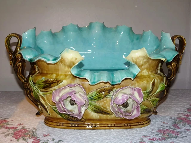 Coupe De Fruit Et Légumes En Faïence Barbotine Centre De Table XX Siecle Imgx2000 4945