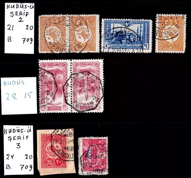 Judaica Ottoman Stamps Rare  1900'S Jerusalem Kudus Postmark   Combine Shipping