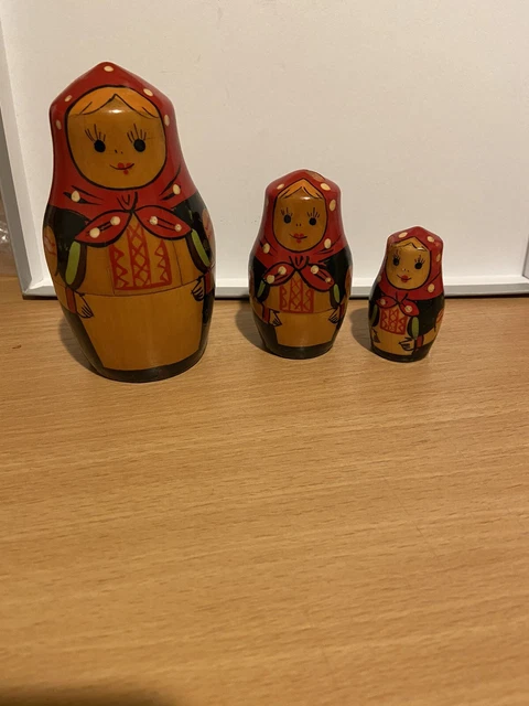 Originale alte russische Matroschka! Babuschka.Puppen 3 Stück