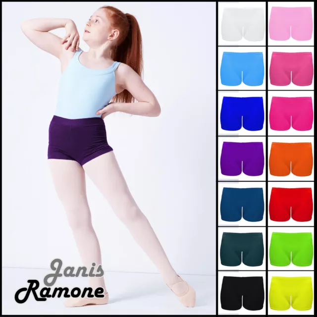Kids Girls Neon Hotpants Plain Stretchy Party Wear Casual Sports Dance  Shorts