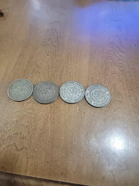 mexico coin silver un peso estados unidos 1957, 1962,1964x2,1966