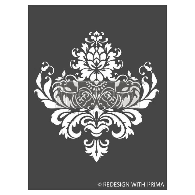 Prima Re-Design Dekor Schablone 9""x12""-Royal Brocade RE666606