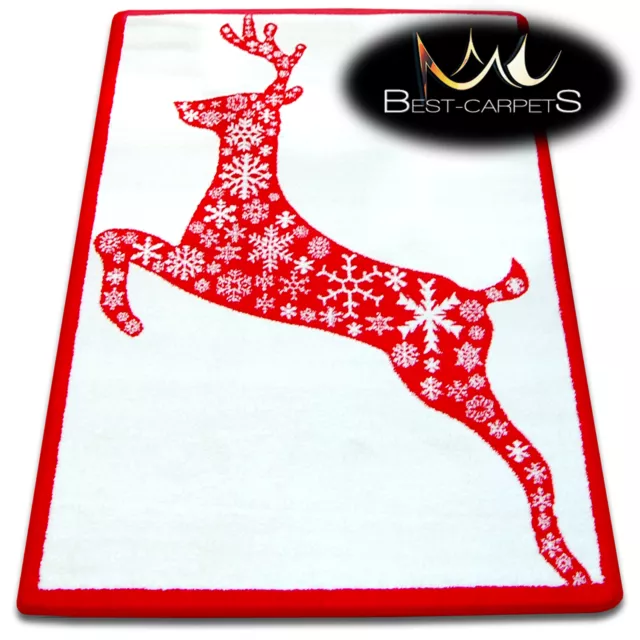 CHRISTMAS RUGS 'XMAS' CARPETS X-Mas Tree Carpet Raindeer Santa Claus Snow Stars