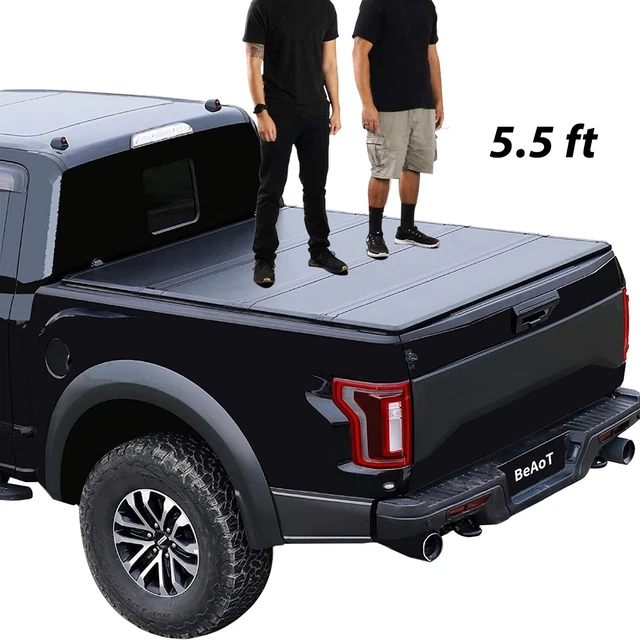 5.5FT HARD QUADFOLD Truck Bed Tonneau Cover FRP For 2021 2022 2023