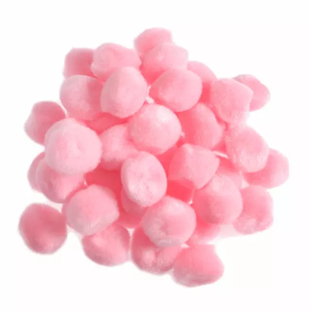 Craft Pom Poms 100 Packs 0.7, 1.2, 1.3, 2.5cm Assorted Solid Neon Colours Choose