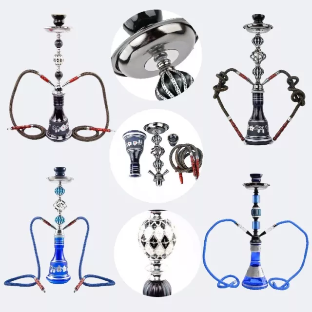 2Hose Shisha Hookah Smoking Pipe Traditional Collectible Gift Glass Complete Set 3
