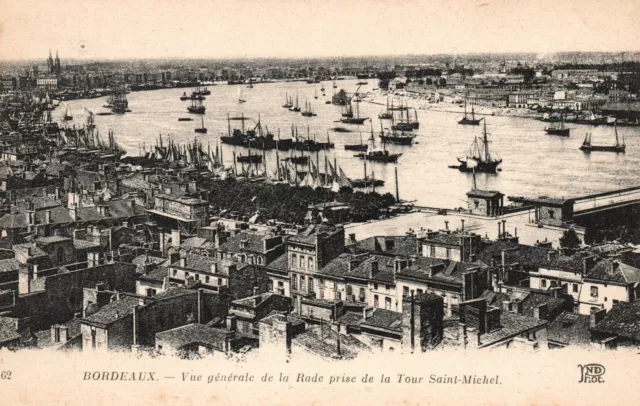 Vintage Postcard Vue Generale De La Rade Prise De La Tour Saint-Michel Bordeaux