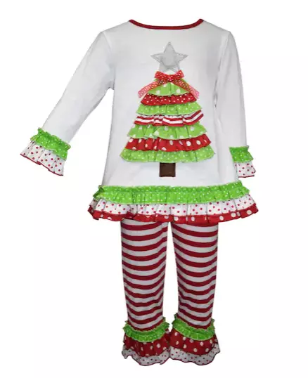 Blueberi Boulevard Baby Girl's Size 12 Months Ruffle Christmas Outfit NWT $40