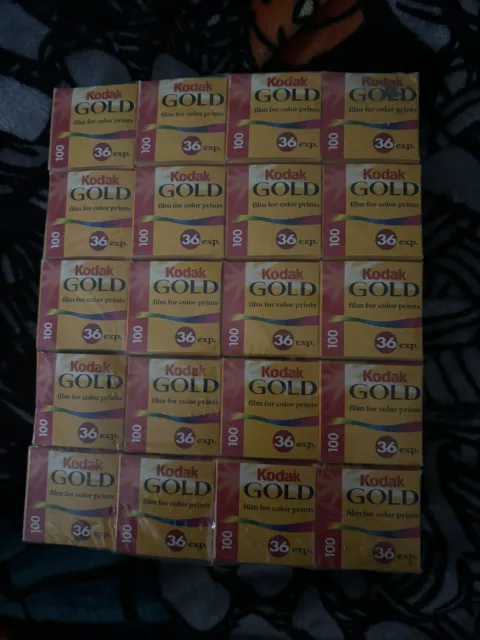 Lote de 20 rollos Kodak oro 100 película 36 exposición