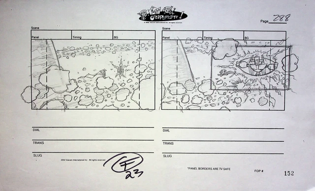 The Fairly OddParents JOHN FOUNTAIN SIGNED Hand Drawn Storyboard Page #IZ