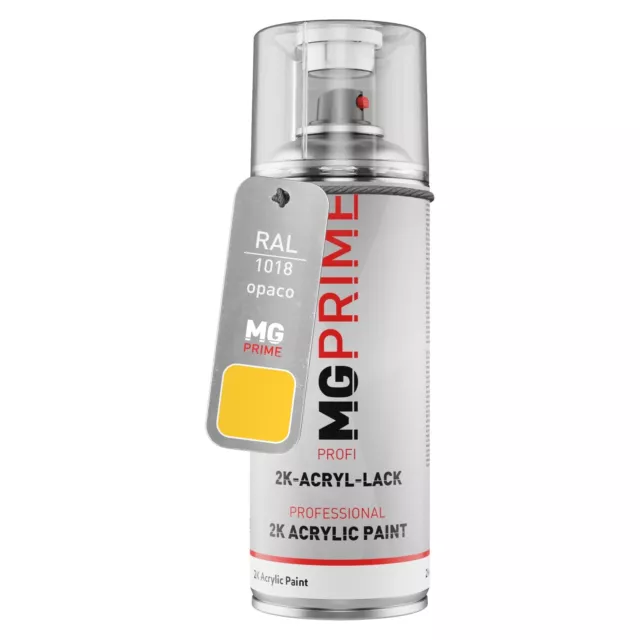 RAL 1018 Giallo zinco Zinc yellow opaco Bomboletta spray con acrilico 2K 400 ml