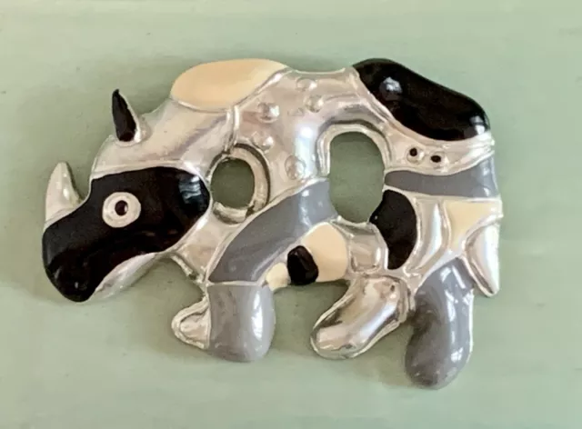 Niki De Saint Phalle Grande Broche Rhinocéros Signed Brooch Jewel Sculpture