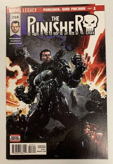 Marvel Comics THE PUNISHER # 218 (2018) 1st App War Machine Frank  Clayton Crain