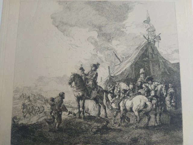 engraving of Philip Wouwerman's drawing The trumpet 1660 Gazette des Beaux Arts
