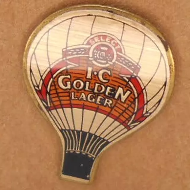 IC Golden Lager Hot Air Balloon Lapel Pin Iron City Pittsburgh PA 1980s Vintage