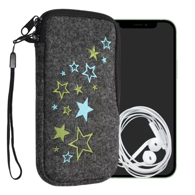 FELT PHONE POUCH with Design L 6.5