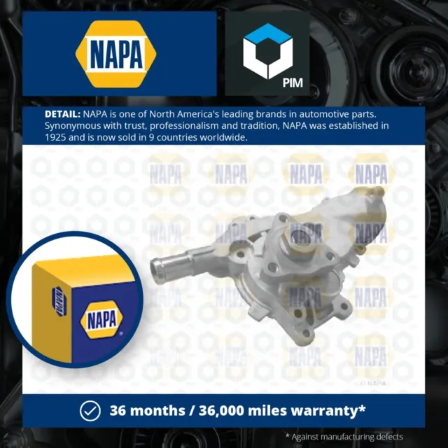 Water Pump fits VAUXHALL CORSA D, E 1.2 1.4 2009 on Coolant NAPA 1334128 Quality