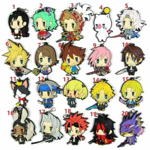 FINAL FANTASY Rubber Strap Keychain Keyring Cloud Sephiroth 30th Aniversary Gift