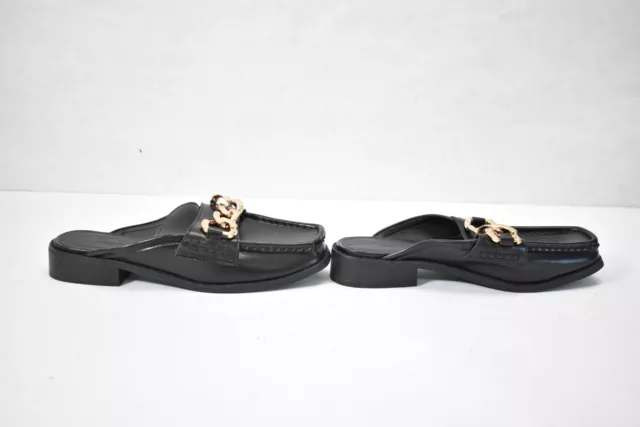 ASOS Truffle Collection Loafer Mules w Chain Detail Black Size 7.5 11024170 3