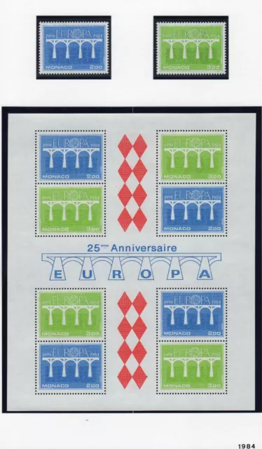 Europa CEPT 1984 Monaco  timbres et bloc neufs**