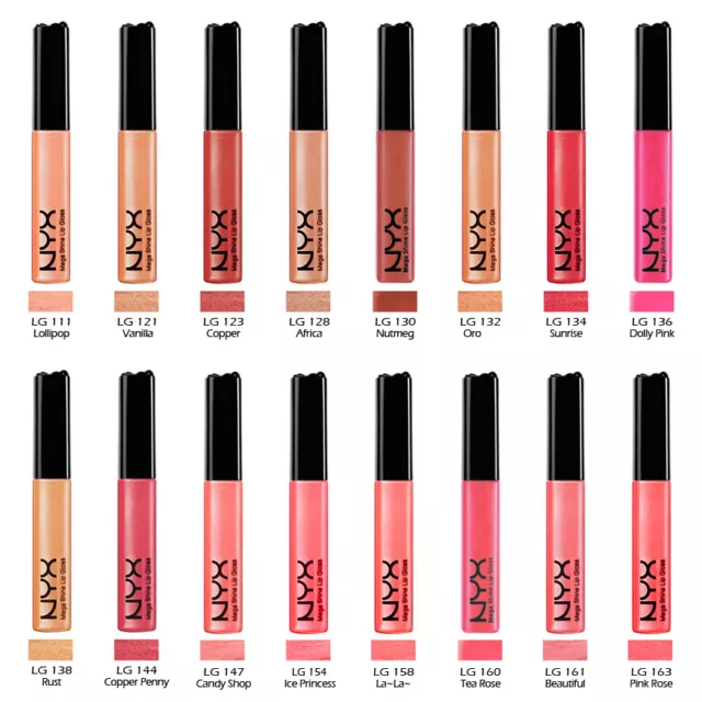 1 NYX Mega Shine Lip Gloss Moisturize - LG "Pick Your 1 Color"*Joy's cosmetics*