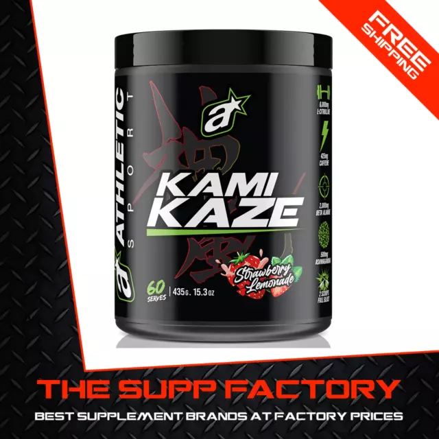 Athletic Sport KAMIKAZE 30srv STRAWBERRY LEMONADE | Pre Workout Energy High Stim