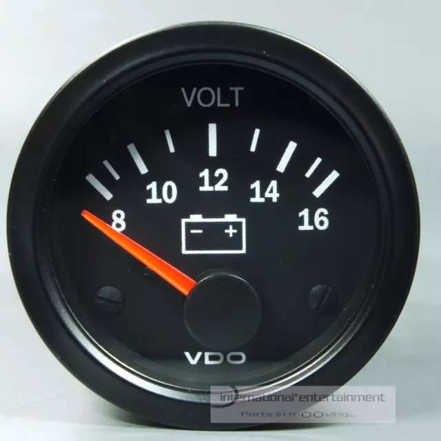 VDO VOLTMETER   12V  52mm m. BELEUCHTUNG COCKPIT VISION  mit  Anpressring