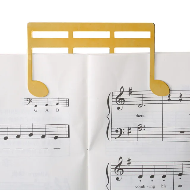 (Gold)Metal Note Pattern Sheet Music Clip Delicate Music Book Clip Page Holder