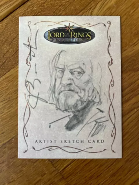 Topps Lord of the Rings Evolution 1/1 Sketch Card King Theoden by Joseph Booth