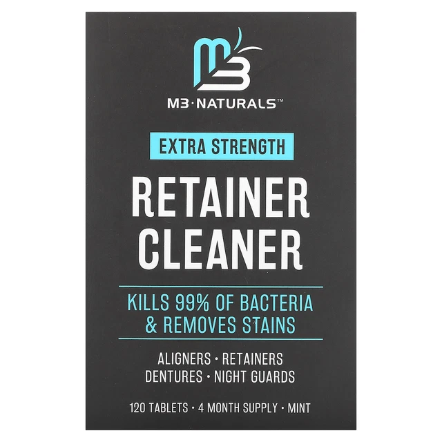 M3 Naturals, limpiador de retenedores, como nuevo, 120 tabletas