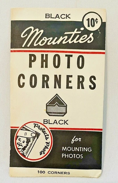 PAQUETE DE ESQUINAS DE FOTOS ANTIGUAS NEGRAS ""MOUNTIES"" DE COLECCIÓN 100 Nuevo Stock Antiguo