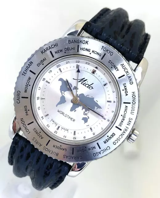 OROLOGIO MIDO WORLD Timer Wh 8890 5200 Quadrante Analogico Argento