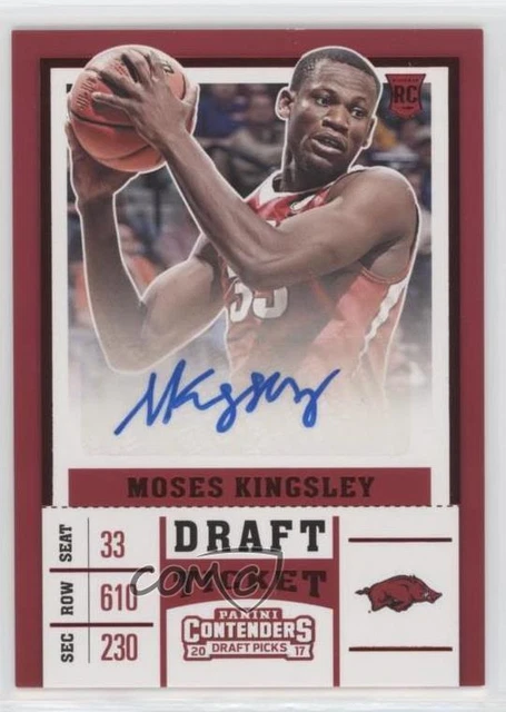 2017 Panini Contenders Draft Picks College Ticket Red Foil Moses Kingsley Auto