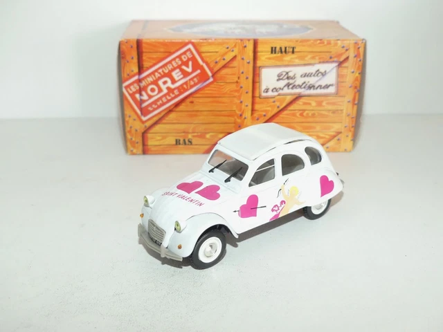 Citroën 2CV6 Saint Valentin 1/43 Norev - Modèle Réduit Occasion - Année 1989 - Mis En Boîte