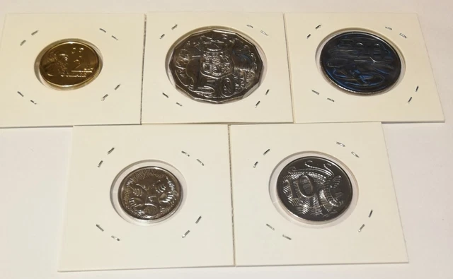 2023 AUSTRALIAN COIN Set - $2, 50c, 20c, 10c & 5c Coins (5 Coins)- From