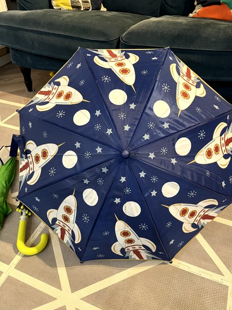 Ombrello razzo spaziale filo interdentale e roccia per bambini - Blu