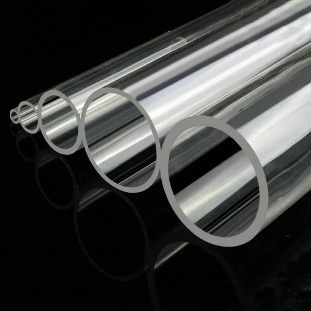 6/10/15/20/25/35/45mm OD Clear Acrylic Plastic Tube Round Pipe 25cm 100cm 1M AU 2