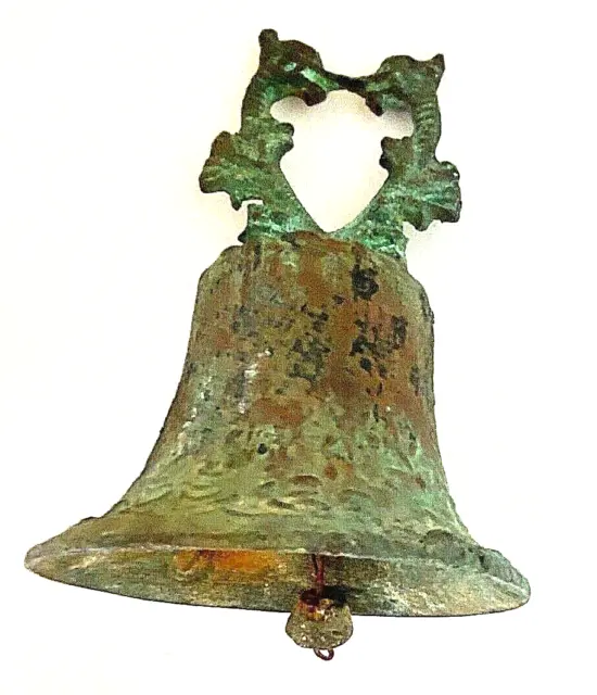 Cast Bronze Bell~Kissing Dolphin~Dragon Handle~Maritime~Chinese~Buddhist~ANTIQUE