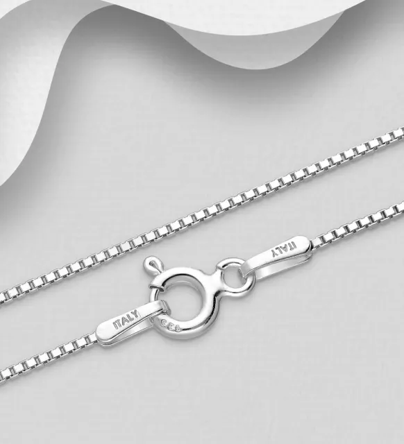 Italian Venetian Box Chain Necklace 925 Sterling Silver Anti Tarnish 1mm wide